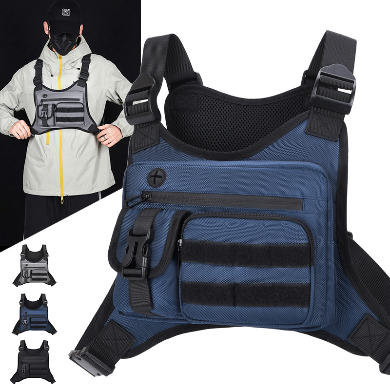 Cycling Gear Vest - حقيبة صدرية تكتيكية للرجال مقاومة للماء،