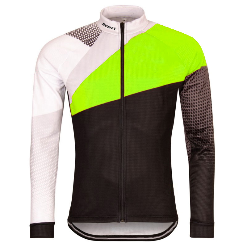 Cycling Gear Lycra - قميص أخضر طويل الأكمام لركوب الدراجات