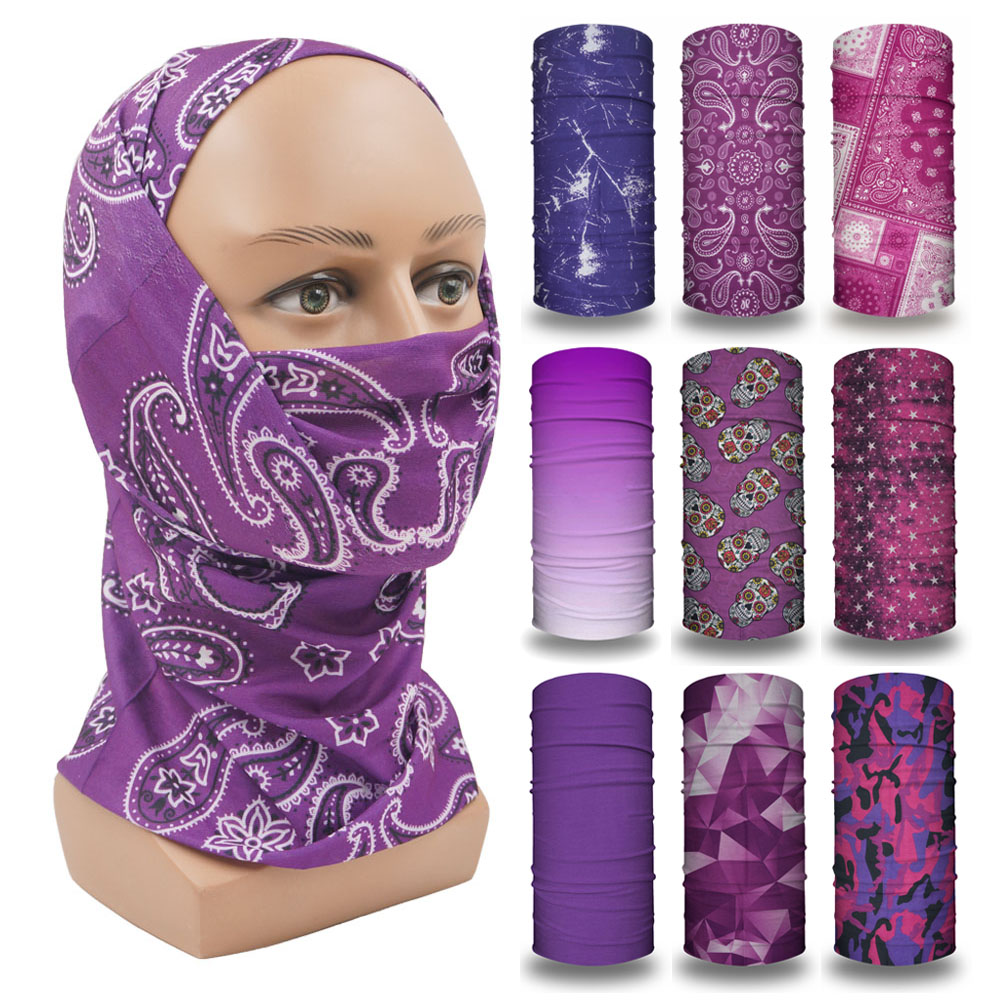 Cycling Gear Women - الأرجواني بالاكلافا النساء تشغيل التخييم عقال