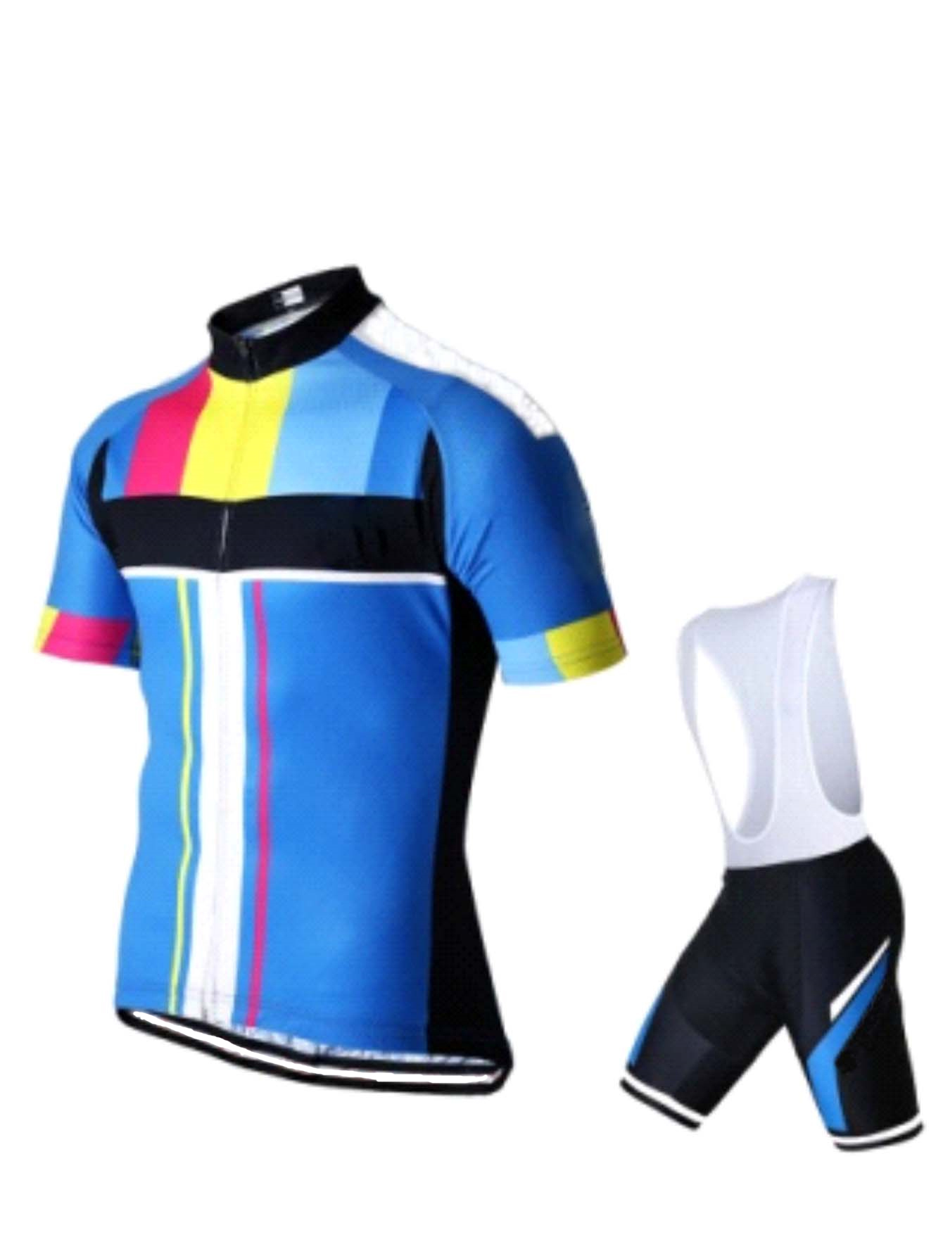 Cycling Gear Lycra - طقم قميص وشورت ركوب الدراجات للرجال،
