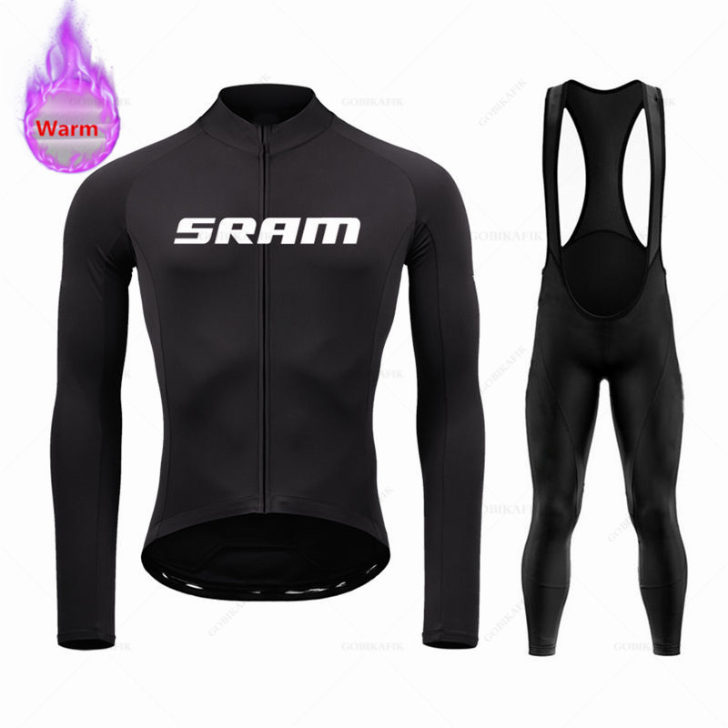 Cycling Bib Shorts - فريق Sram طويل الأكمام من القميص