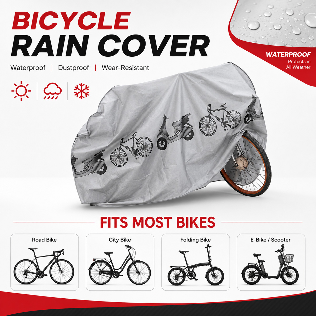 غطاء دراجة هوائية عالمي مقاوم  - مراجعة Cycling Gear In Rain وسعره