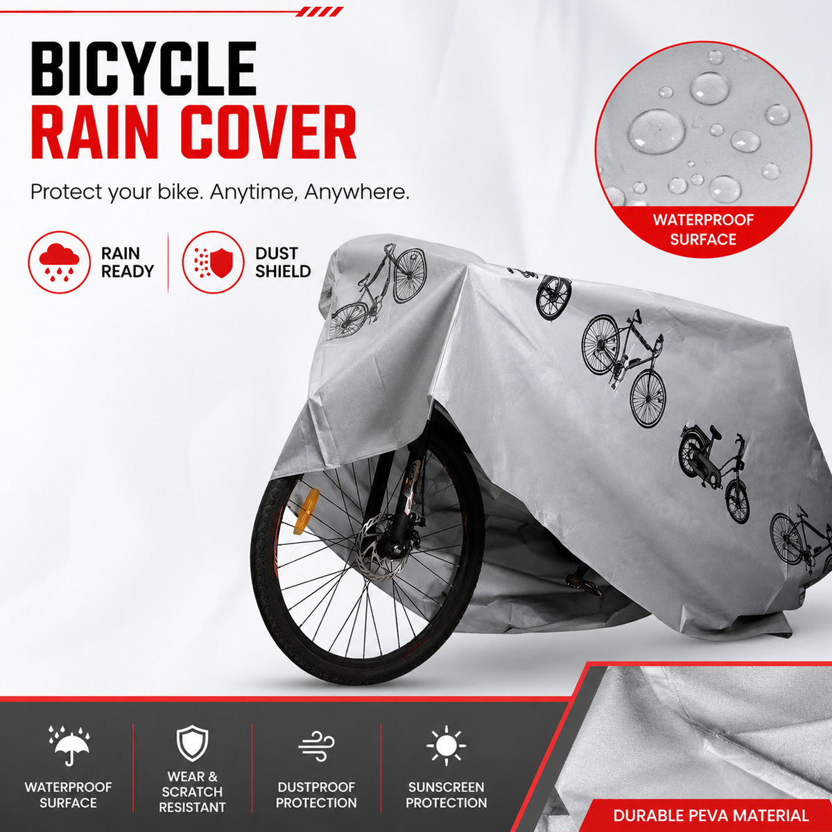 غطاء دراجة هوائية عالمي مقاوم  - مراجعة Cycling Gear In Rain وسعره