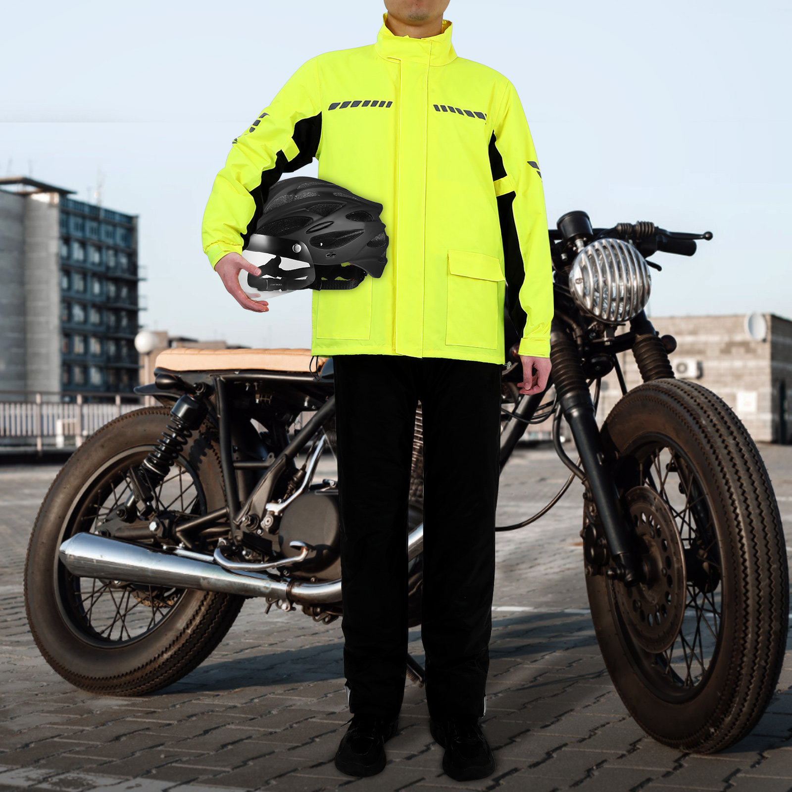 طقم ملابس واقية من المطر للرجا - مراجعة Cycling Gear In Rain وسعره